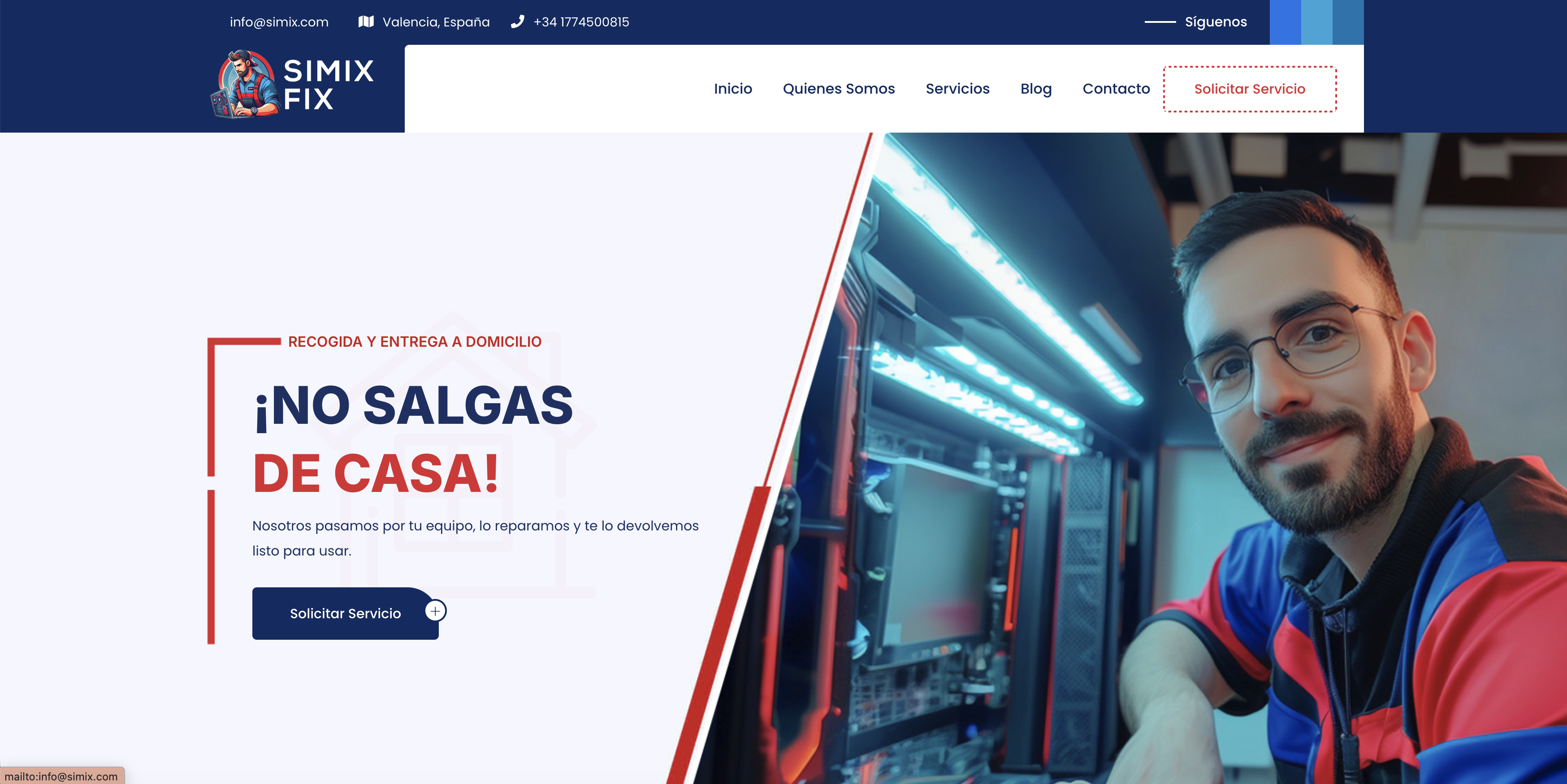 Captura del sitio simixfix.com